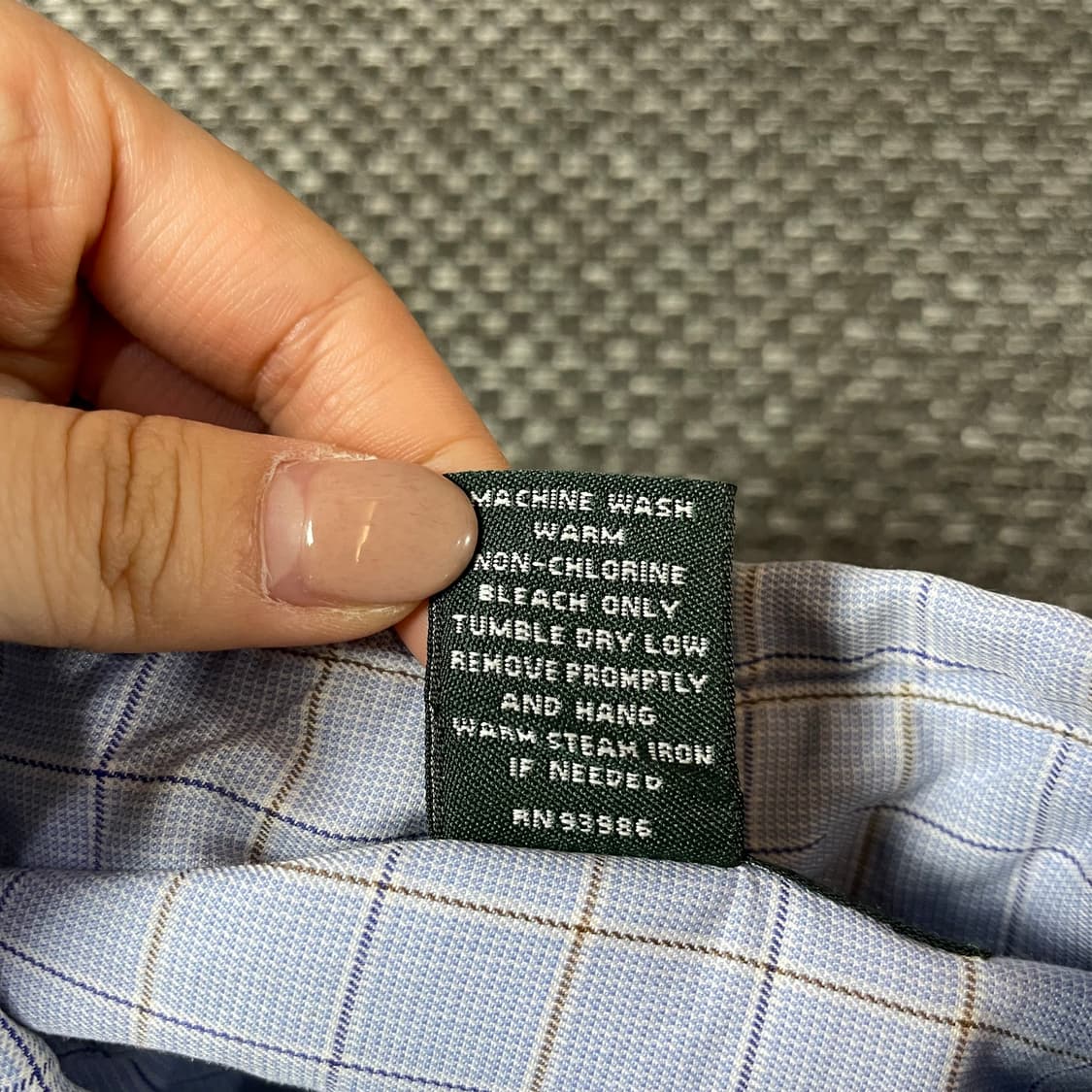 브룩스브라더스 스카이블루 체크 패턴 원포켓 긴팔 셔츠 M  상품이미지5