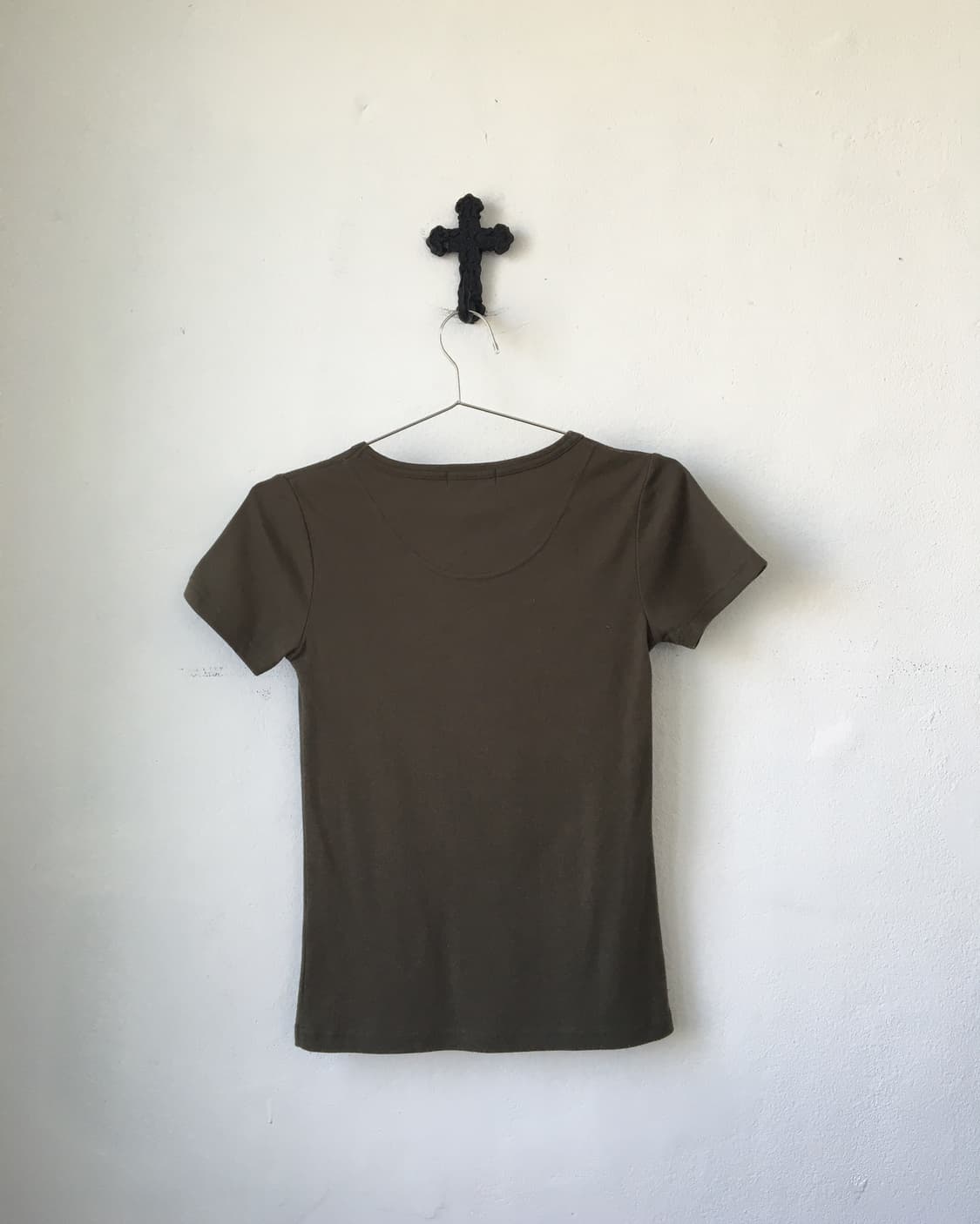 Lettering printing khaki t shirt 상품이미지2