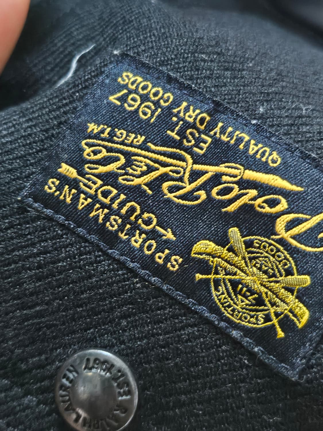 폴로랄프로렌 블랙 레더패치 헌팅 헤비다운 패딩 자켓 M 상품이미지7