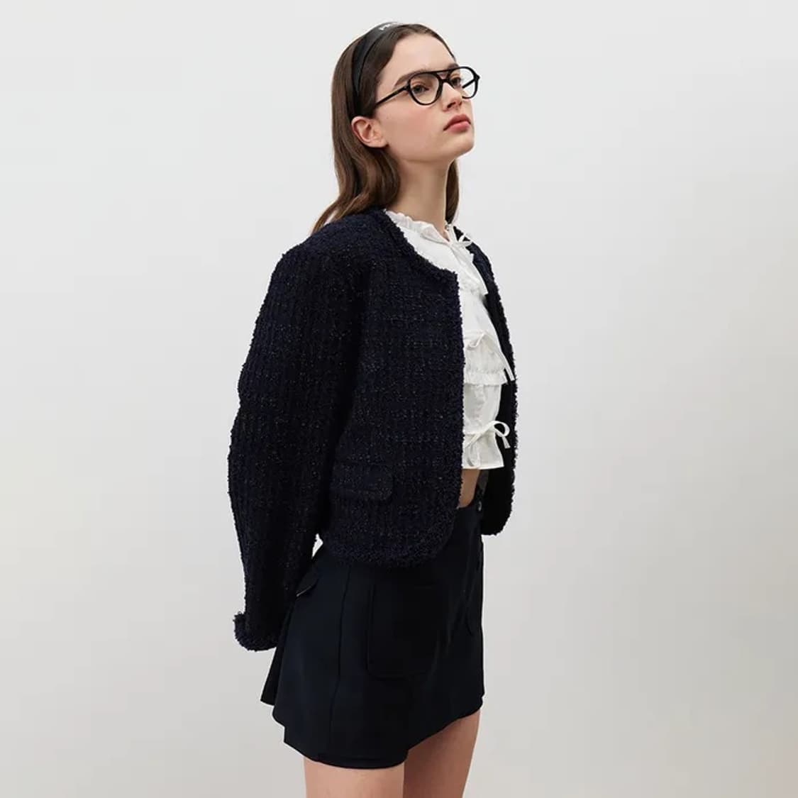 마론에디션 D/Navy 클래식 코튼 트위드 블레이저 상품이미지4