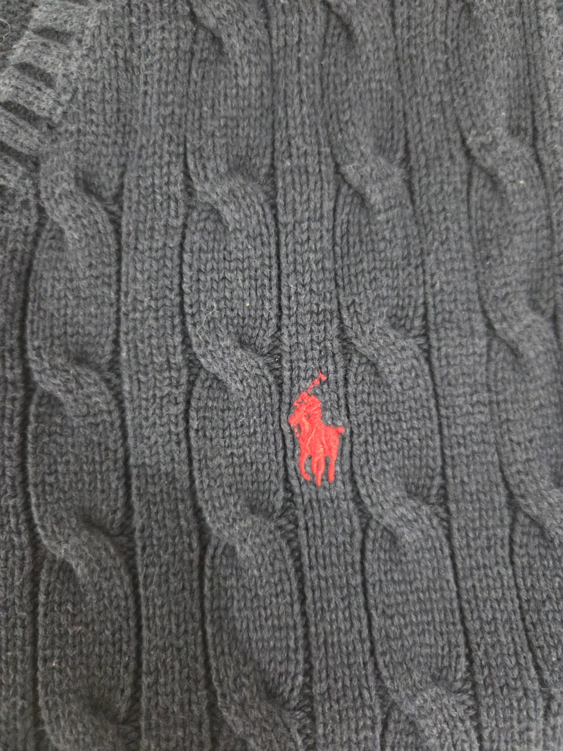 폴로 랄프로렌 키즈 케이블 니트 브이넥 조끼 네이비 상품이미지6