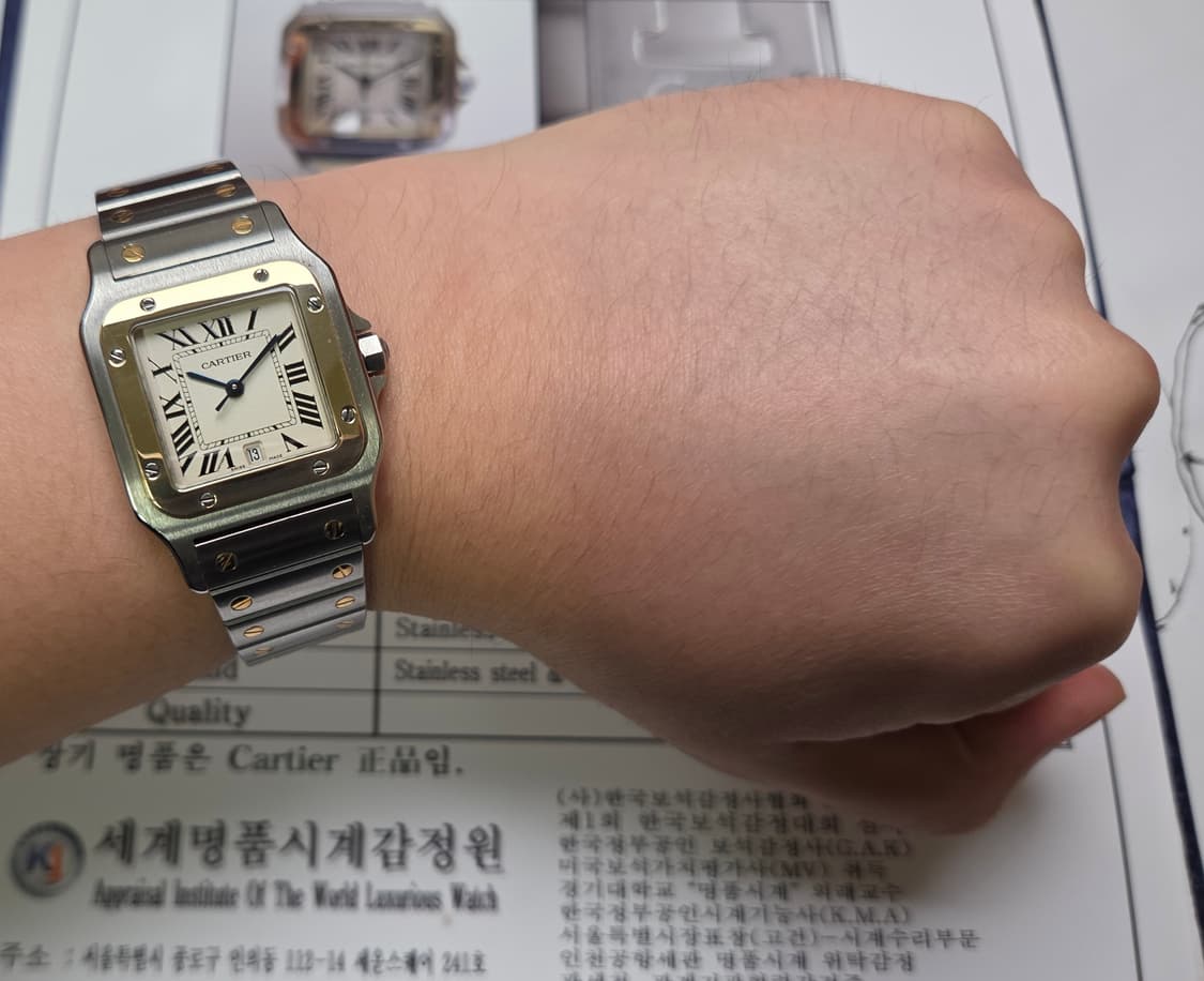 까르띠에 산토스 갈베 후기형 Ref.1566 18K콤비 쿼츠 남성용 (감 상품이미지5