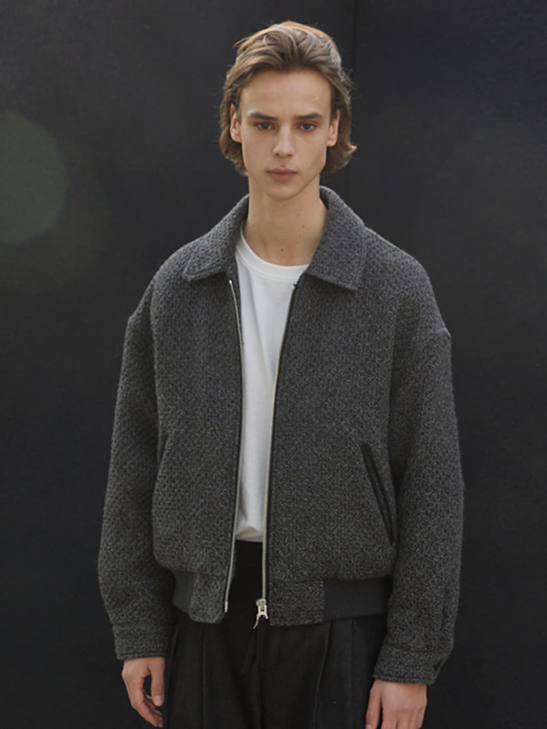 Cord 트위드 울 블루종 상품이미지2