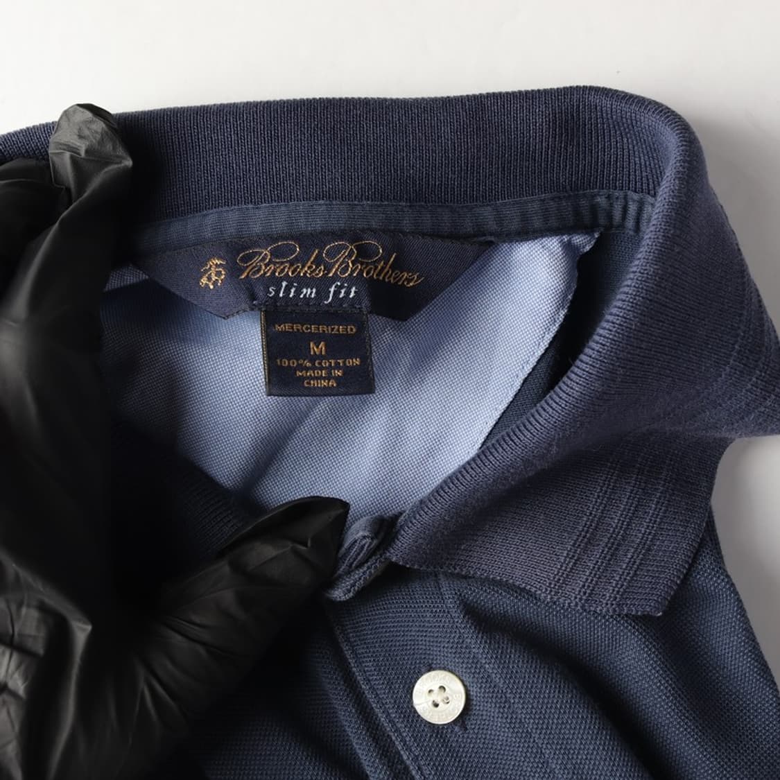 브룩스브라더스 슬림핏 머서라이즈 코튼 골드 패치 카라티 M 상품이미지5