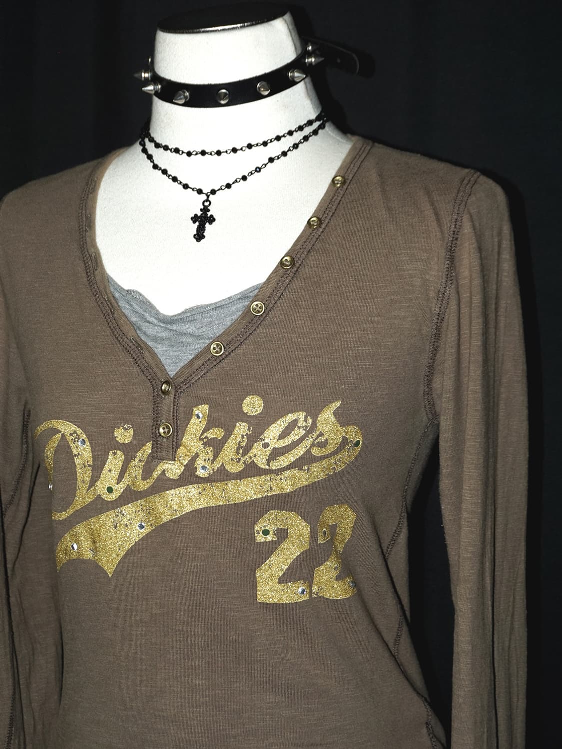 (dickies) y2k glitter lettering t  상품이미지4