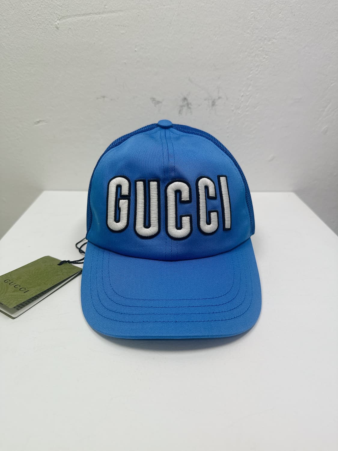 (정품/새상품) GUCCI 구찌 남녀공용 블루 로고 메쉬 볼캡 상품이미지1