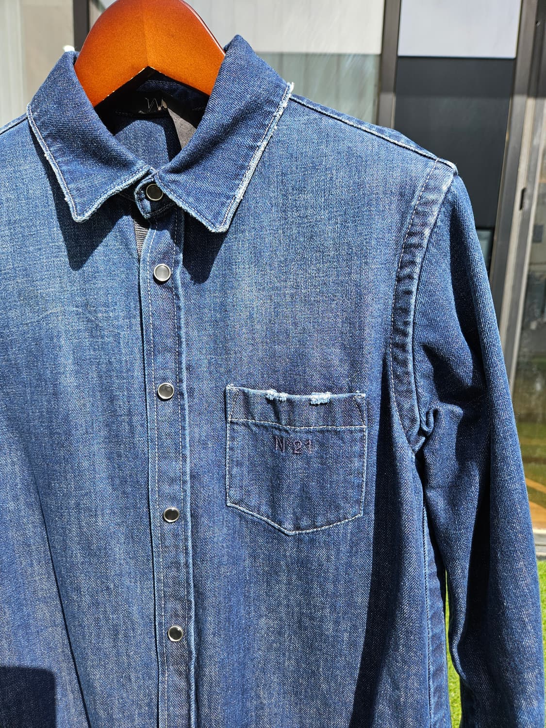 N21 스트링 오버 데님 셔츠 자켓 상품이미지3