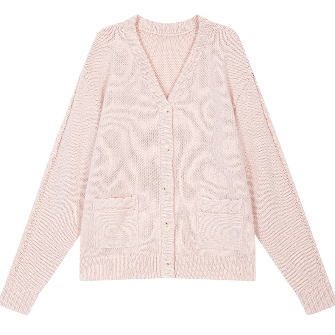 벨리아르 슈가 케이블 가디건 핑크 상품이미지1
