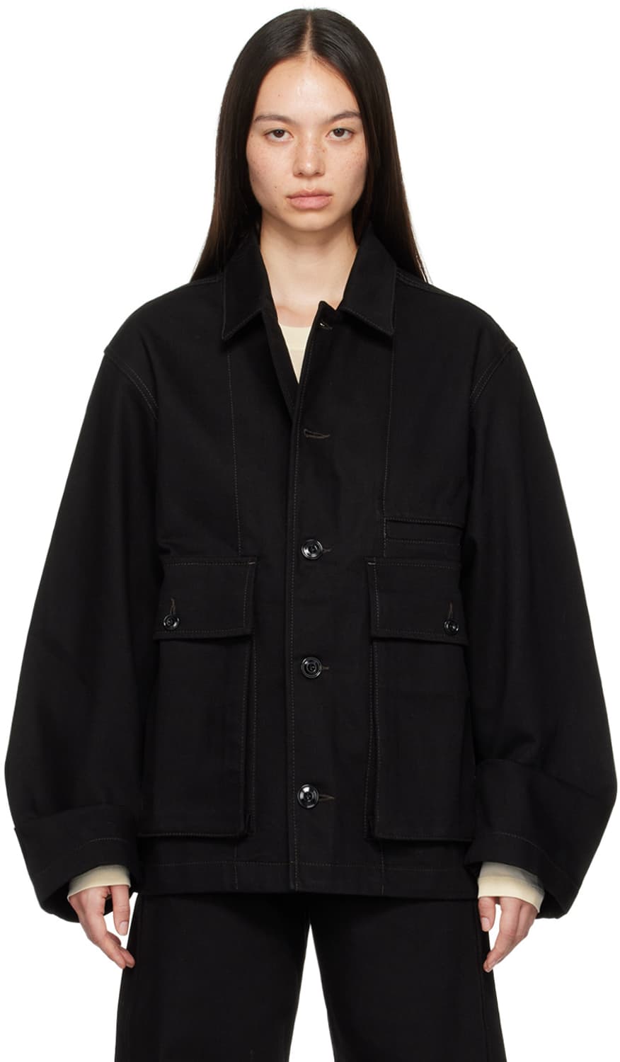 [M] 24fw lemaire 박시자켓 블랙 상품이미지1