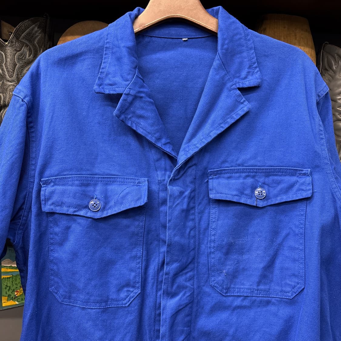 70s 노치드라펠 코튼트윌 프렌치 워크자켓 패치포켓 N709 상품이미지3