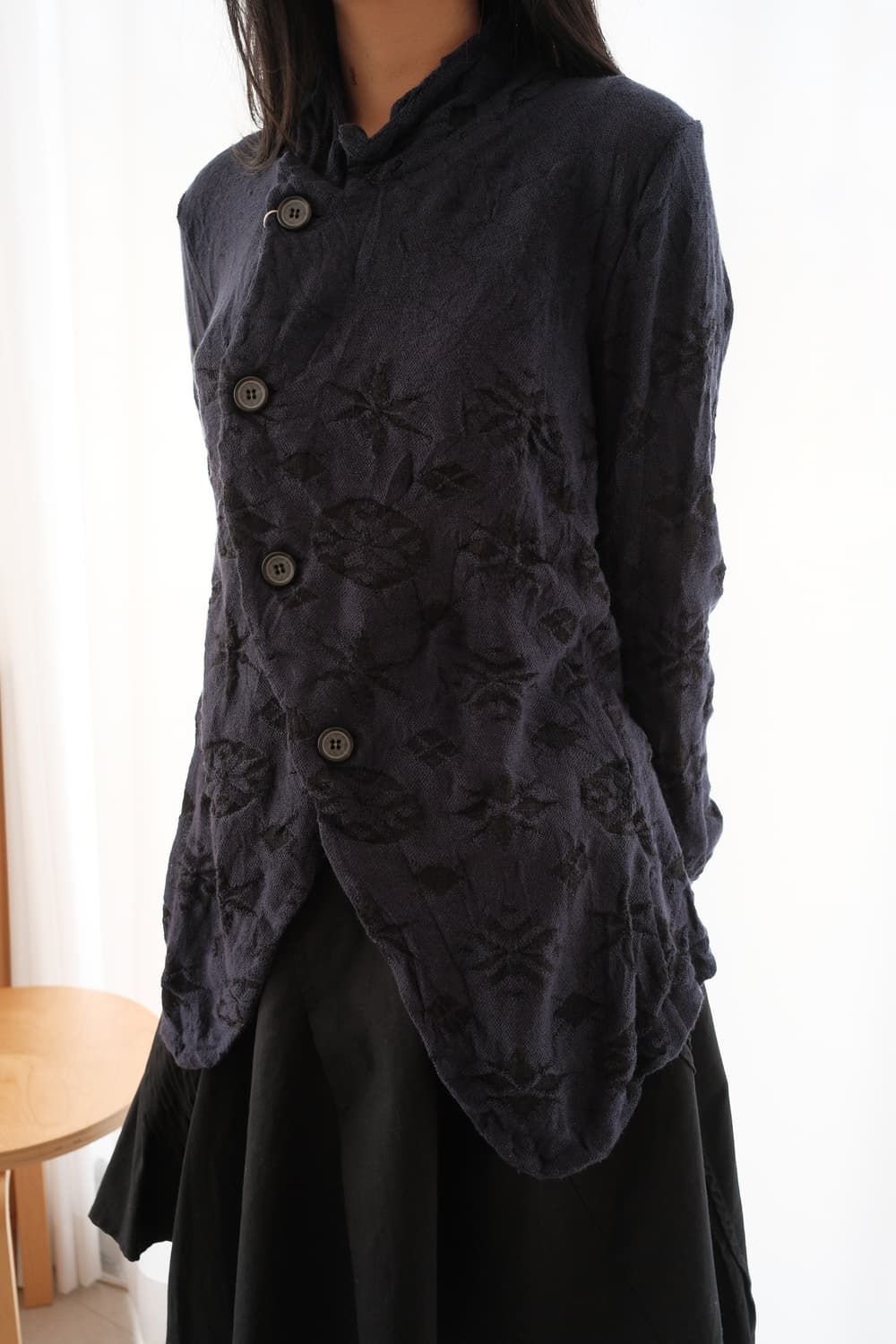 Jacquard wrinkled knit jacket  상품이미지1