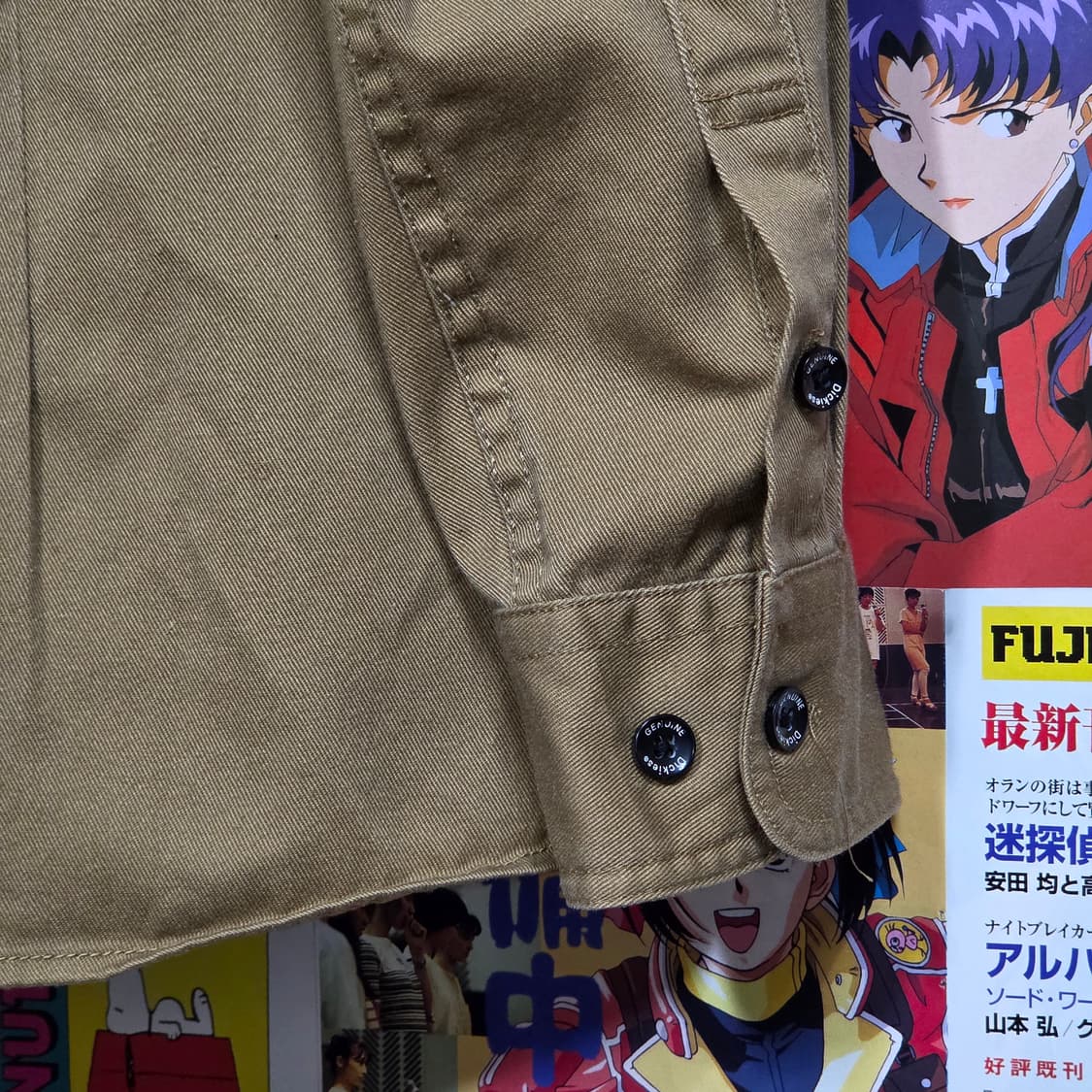 JPN 디키즈 레터링 카멜 브라운 코튼 셔츠 상품이미지7