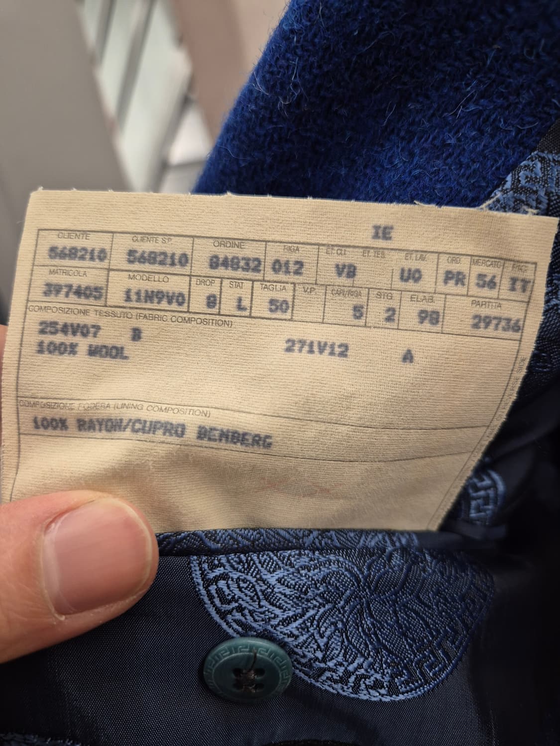 베르사체 로얄블루 울코트 상품이미지6