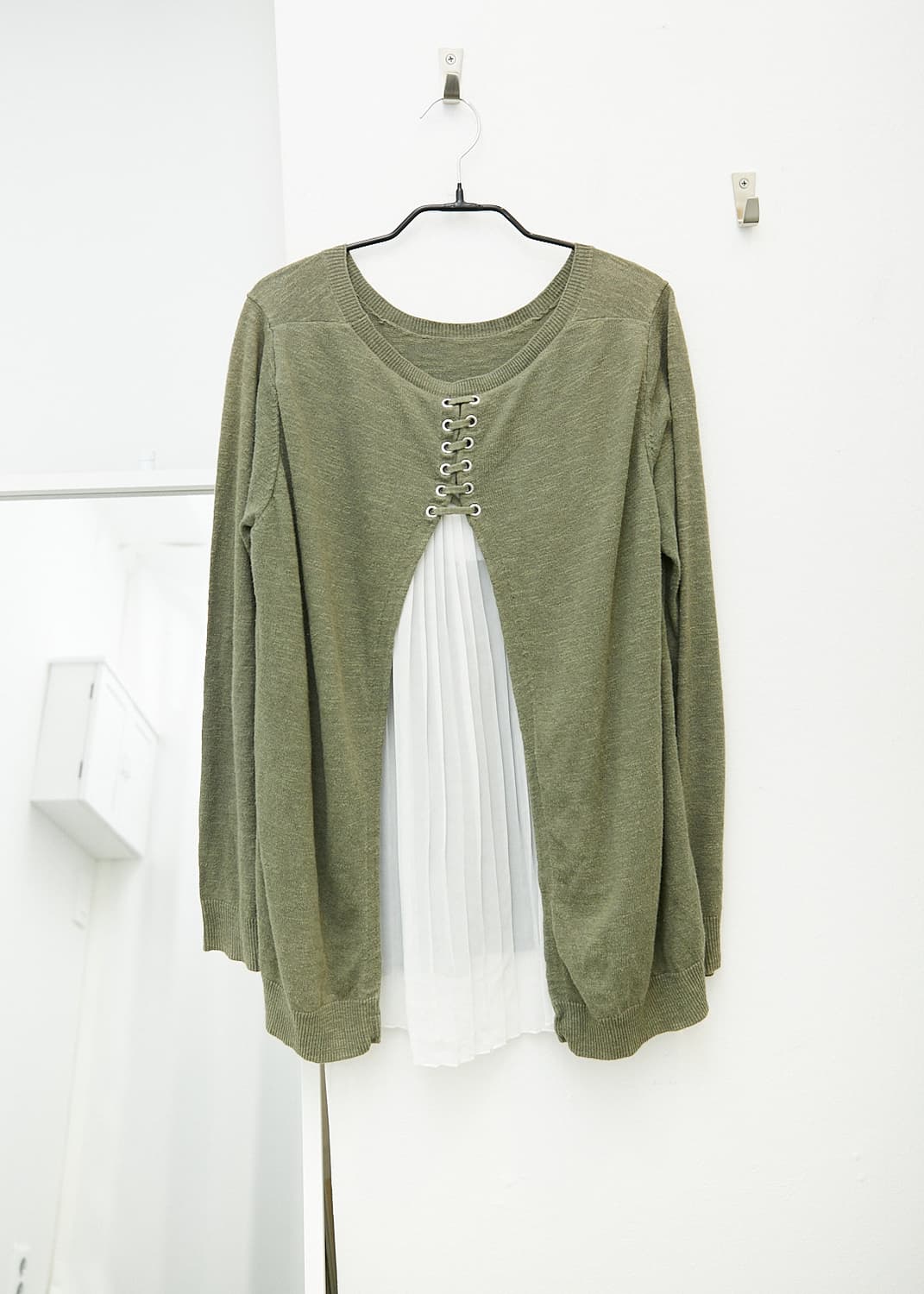 Back Slit Layered Knit Top 상품이미지4