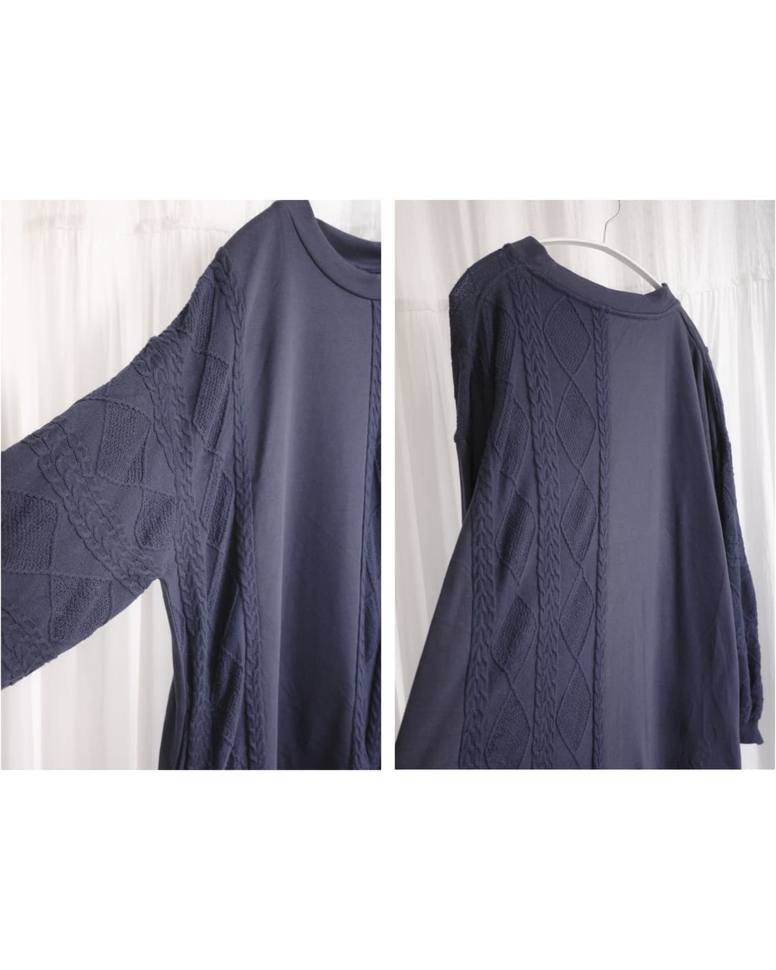 Navy half knit dress  상품이미지5