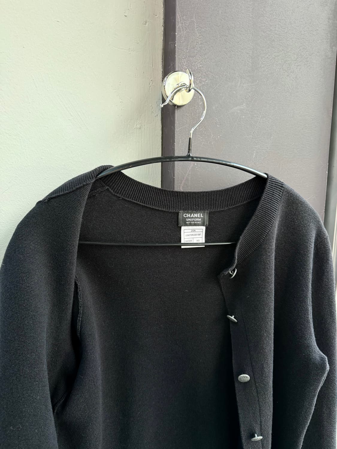 XS/ 샤넬 유니폼라인 은장버튼 라나울 가디건 상품이미지5