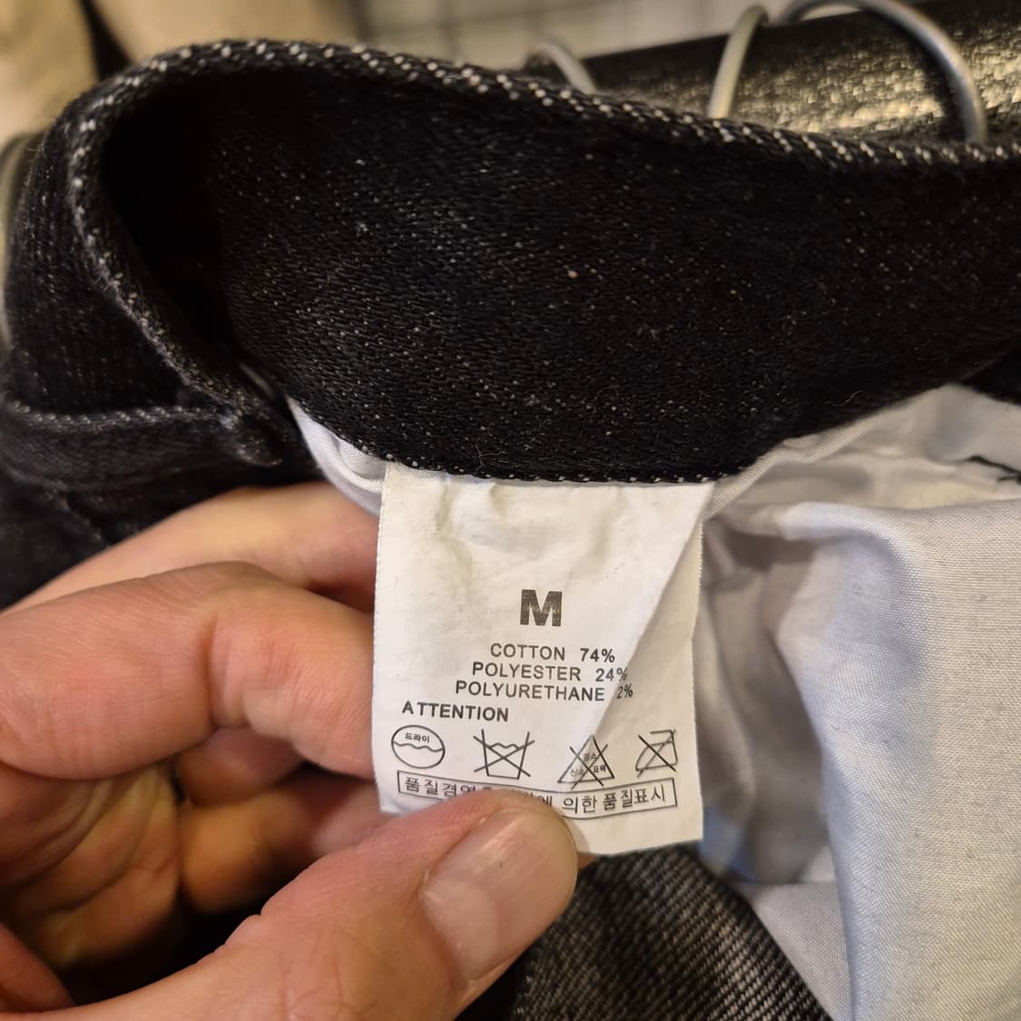 30인치 흑청 와이드핏 카고데님팬츠  상품이미지3