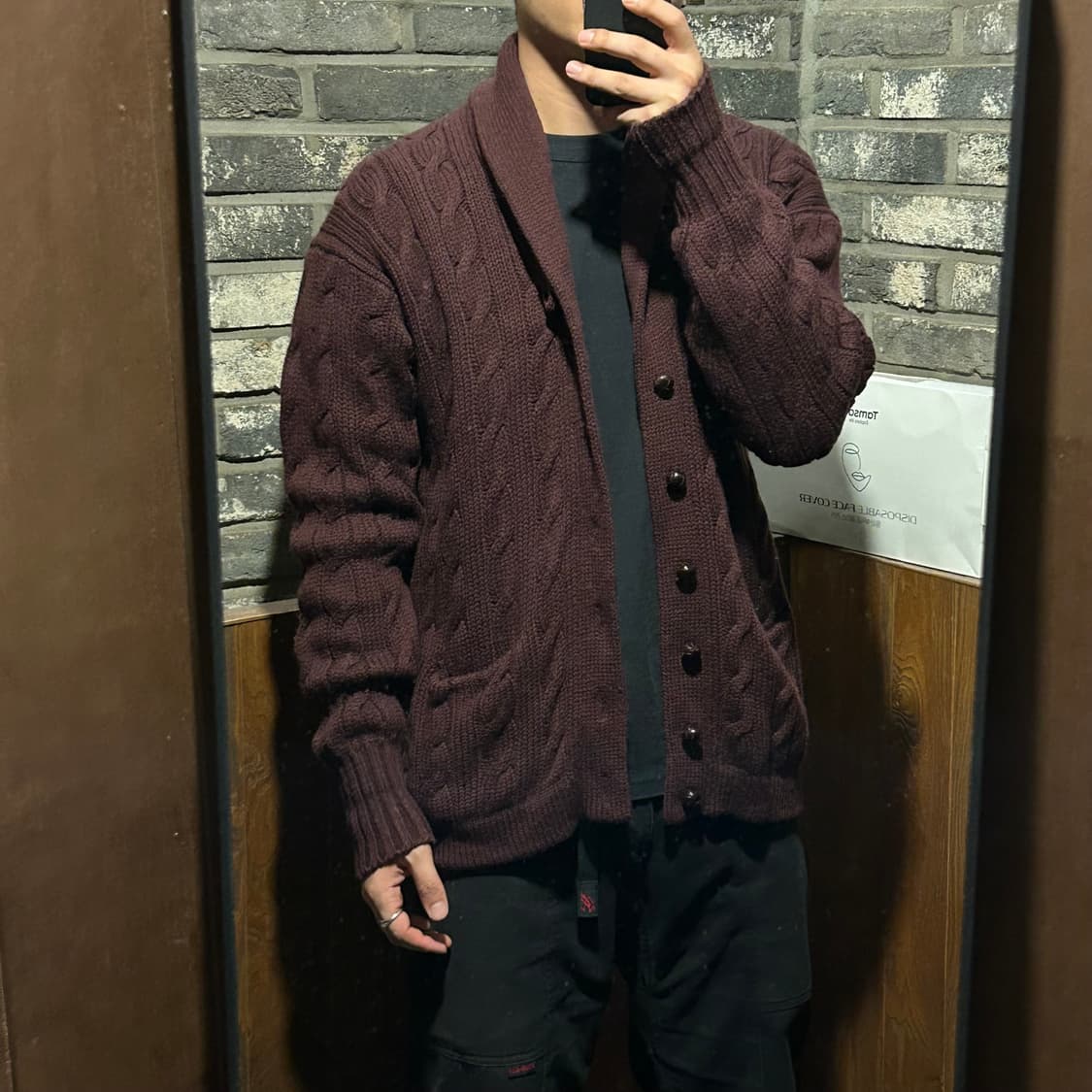 XL) 폴로 랄프로렌 80s 숄카라 울 케이블 니트 가디건 상품이미지10