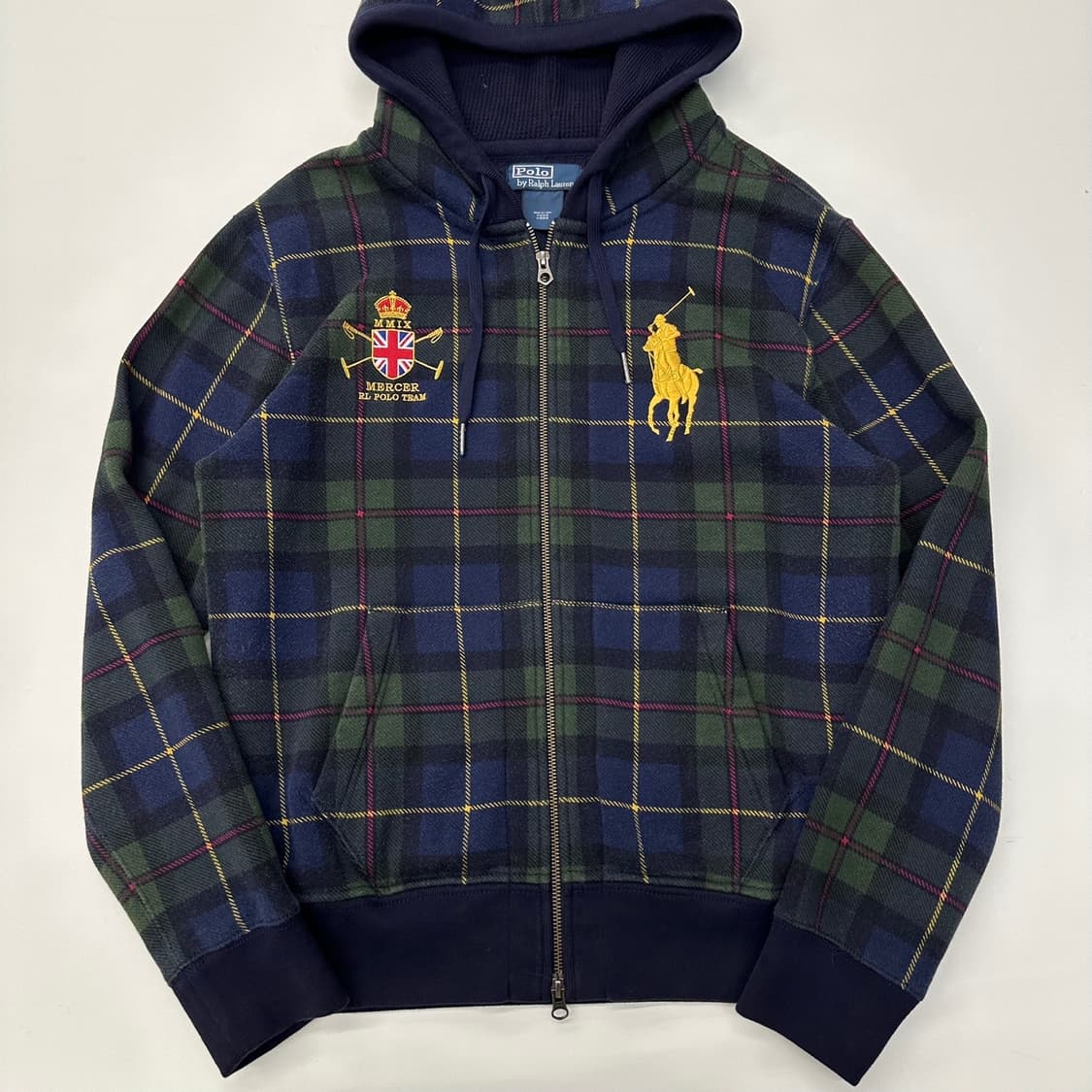 Polo 폴로랄프로렌 코튼 블랙 와치 체크 후드 집업 상품이미지4
