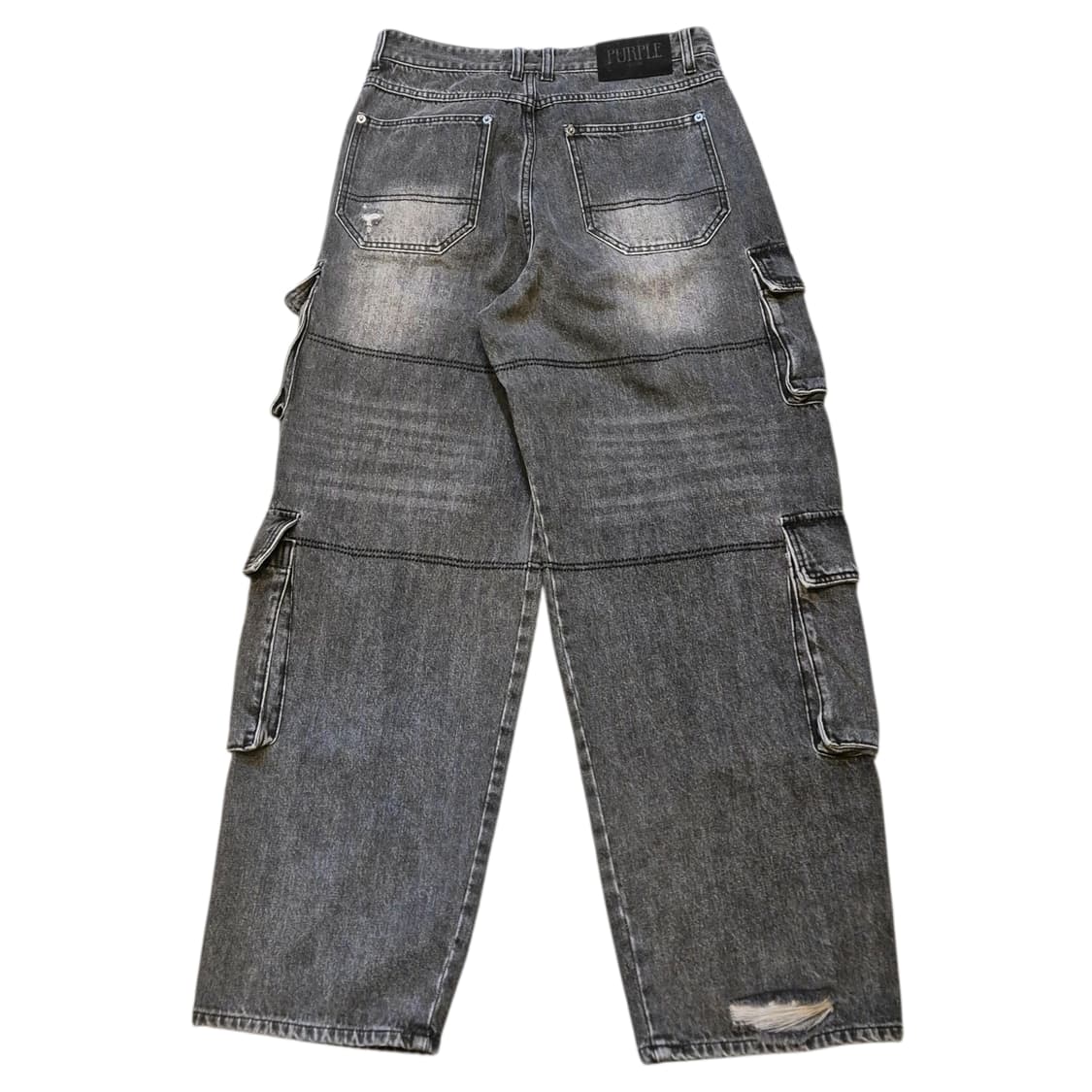 30인치 워싱그레이 새미와이드핏 카고데님팬츠  상품이미지2