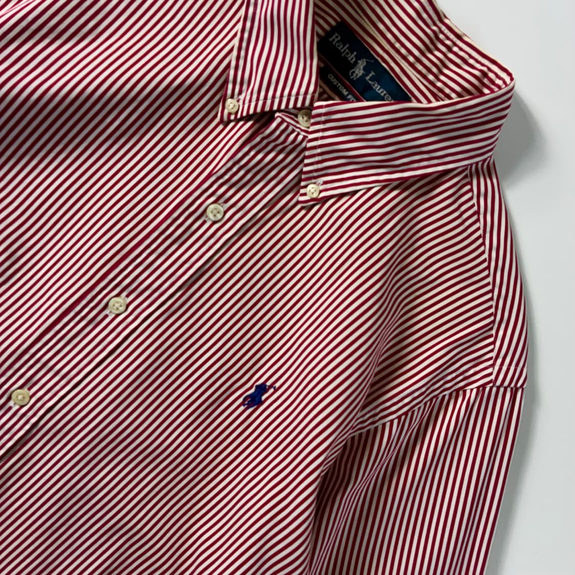Polo  폴로 랄프로렌 자수 코튼 레드 스트라이프 셔츠  상품이미지3