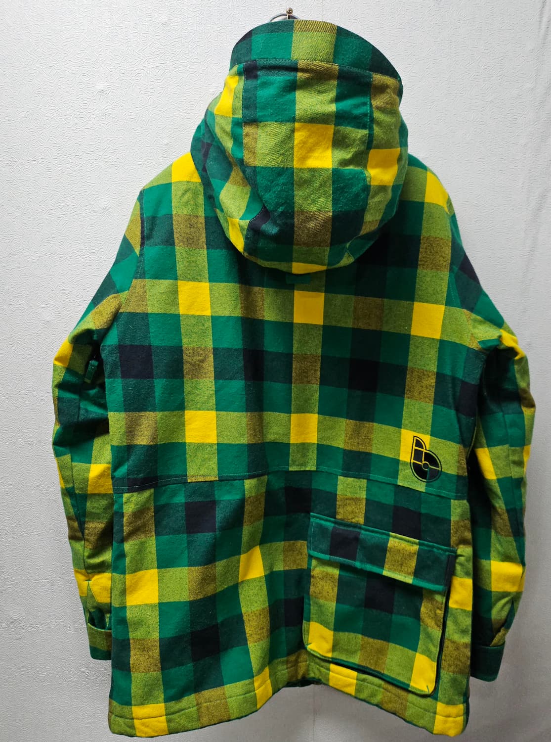 LAZYBEE 체크 후드 자켓 그린/옐로우 남성점퍼 M 상품이미지3