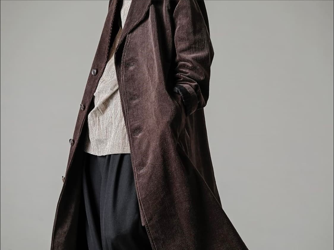 요지 야마모토 뿌르옴므 22aw 아방가르드 코듀로이 이중 코트 상품이미지6