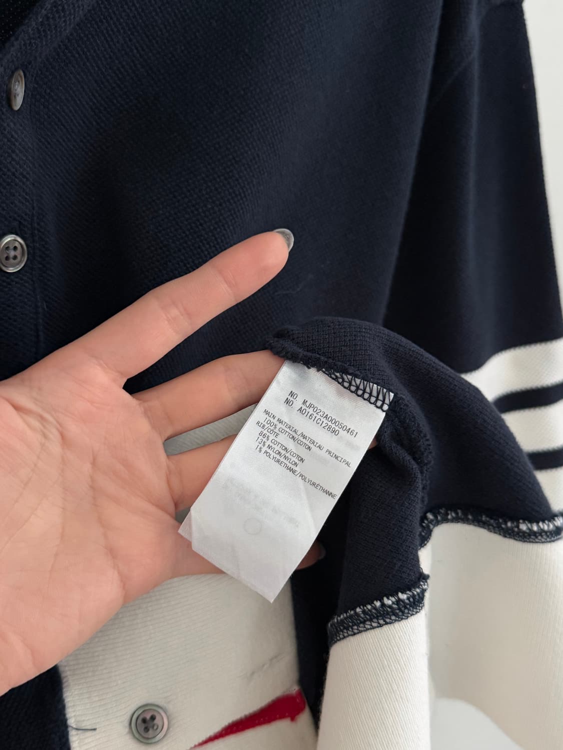 Thom Browne 톰브라운 4-바 네이비컬러 카라니트 상품이미지6