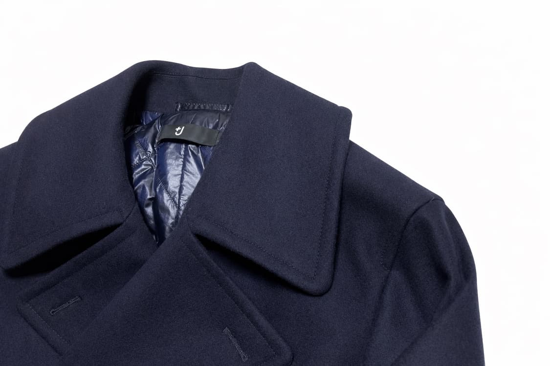 +J 유니클로 UNIQLO 울 블렌드 오버사이즈 네이비 피코트 M 상품이미지3