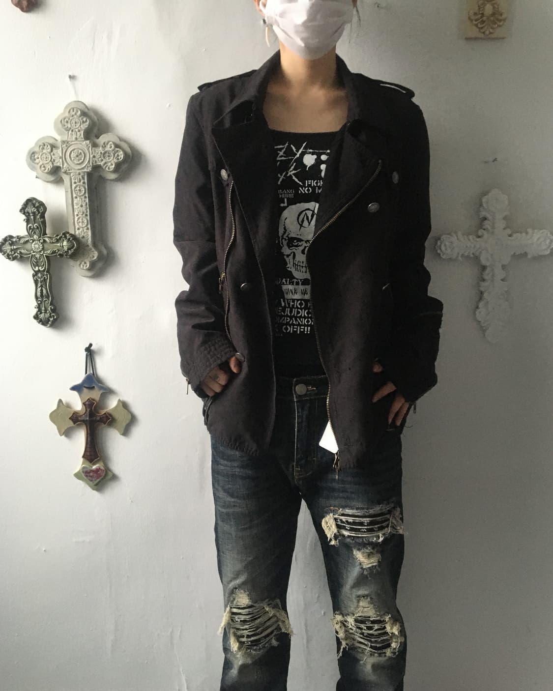 Double button rider jacket 상품이미지9