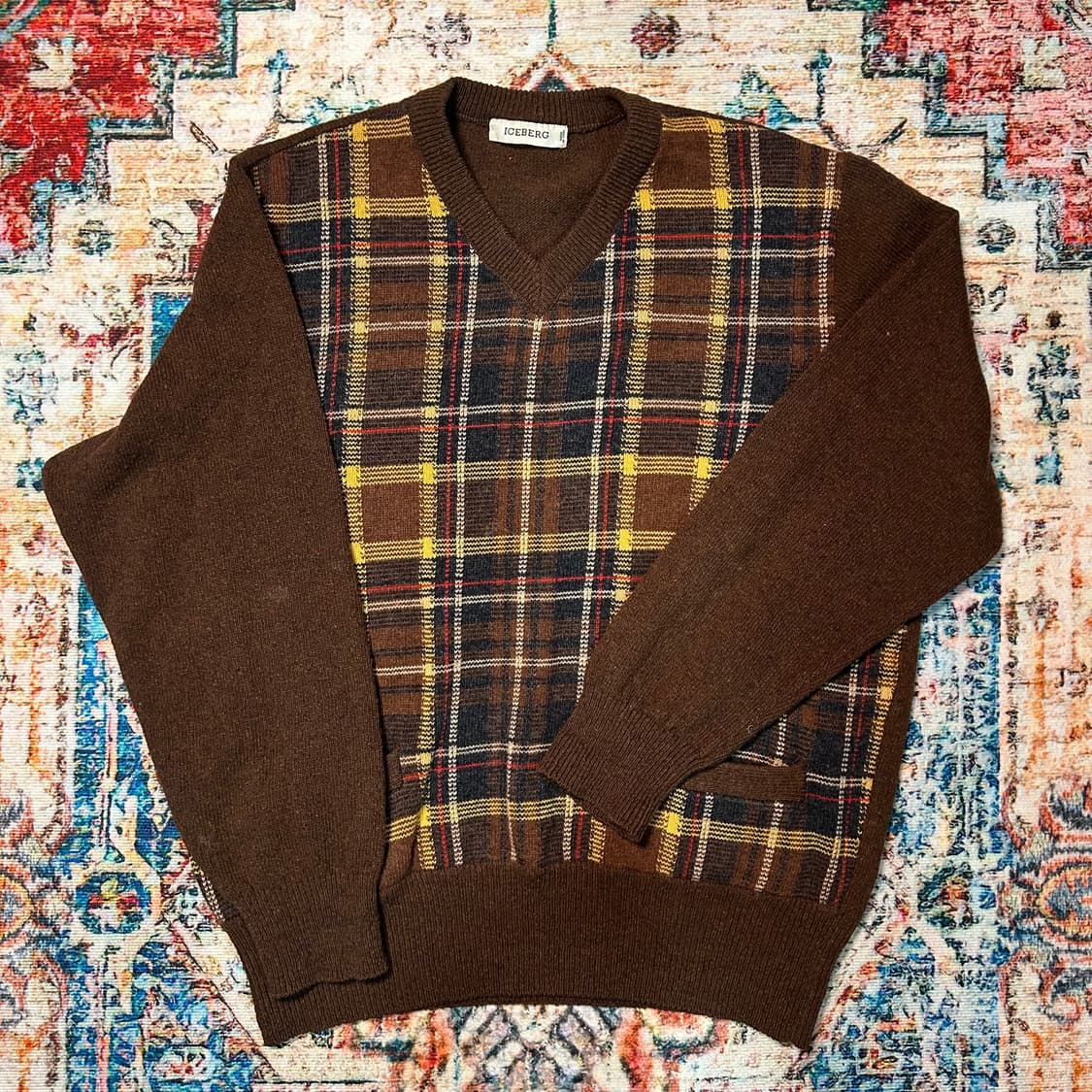 [L] 아이스버그 타탄체크 니트 상품이미지1