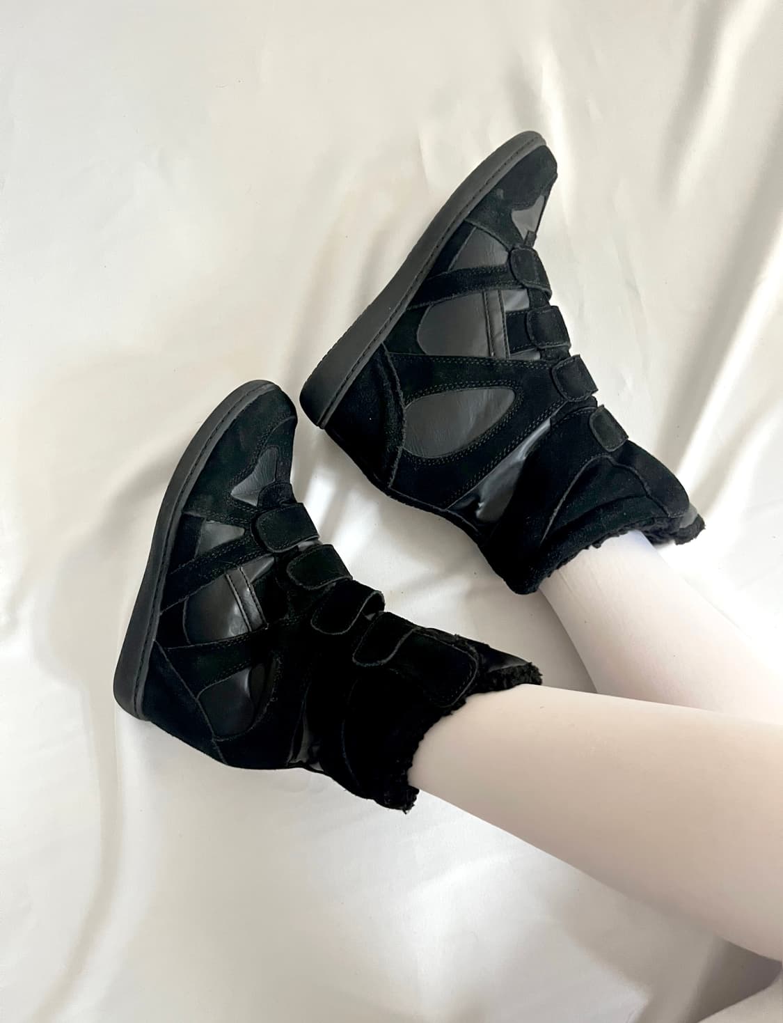 Skch 히든웨지힐 하이탑 미드 올블랙 상품이미지3