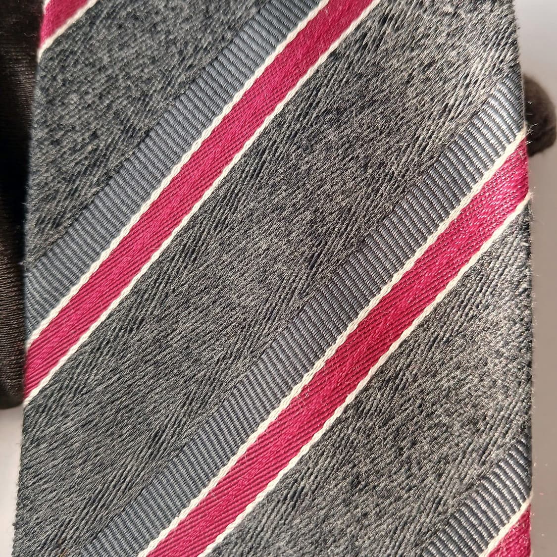 에스.티. 듀퐁 넥타이 그레이 스트라이프 8cm A+등급 A19830
 상품이미지2