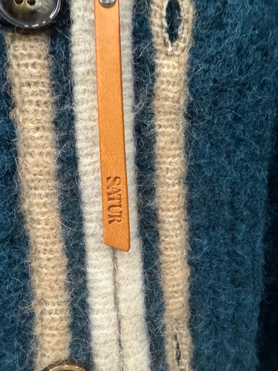 SATUR 브이넥 가디건 청록색 L 상품이미지4