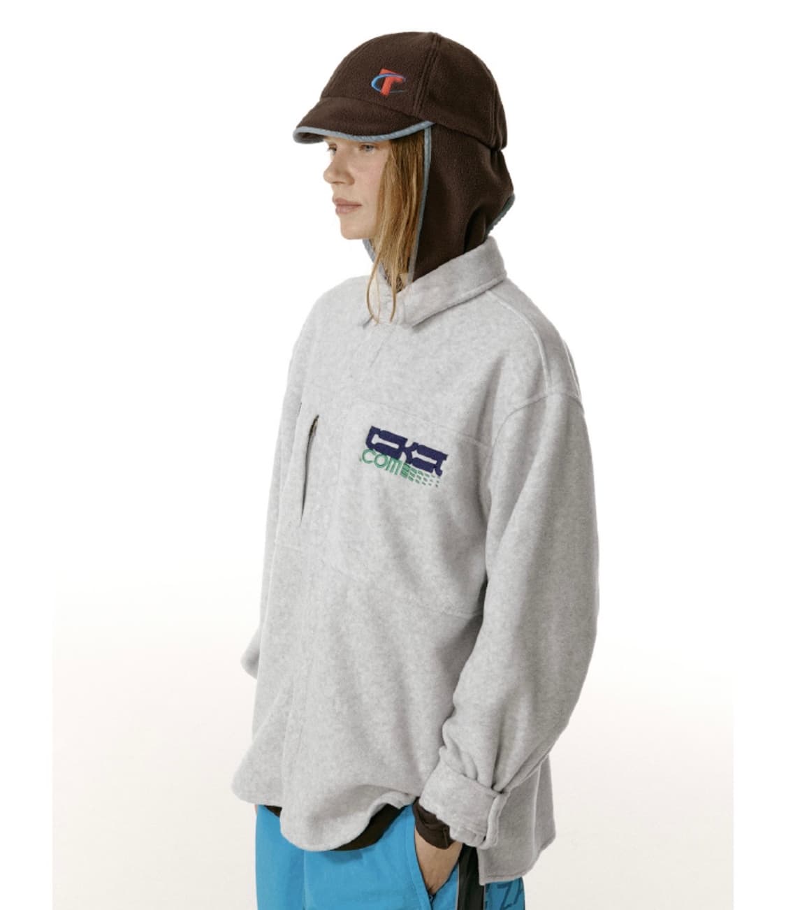 테켓 TKT 플리스 셔츠-멜란지 그레이 상품이미지4