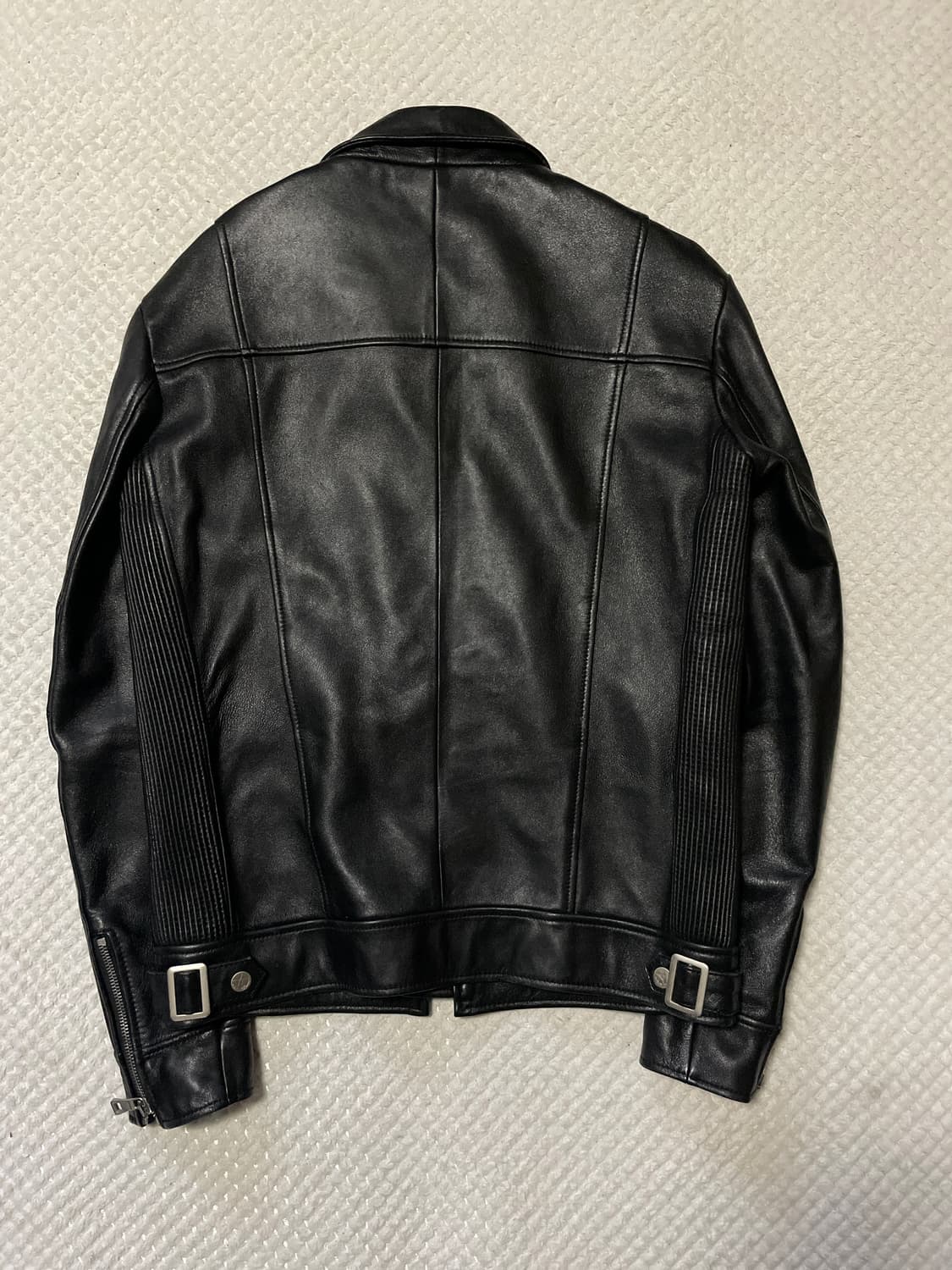 [48] 느와르 라르메스 웨스턴 무드 램스킨 양가죽 바이커 레더 자켓 상품이미지3