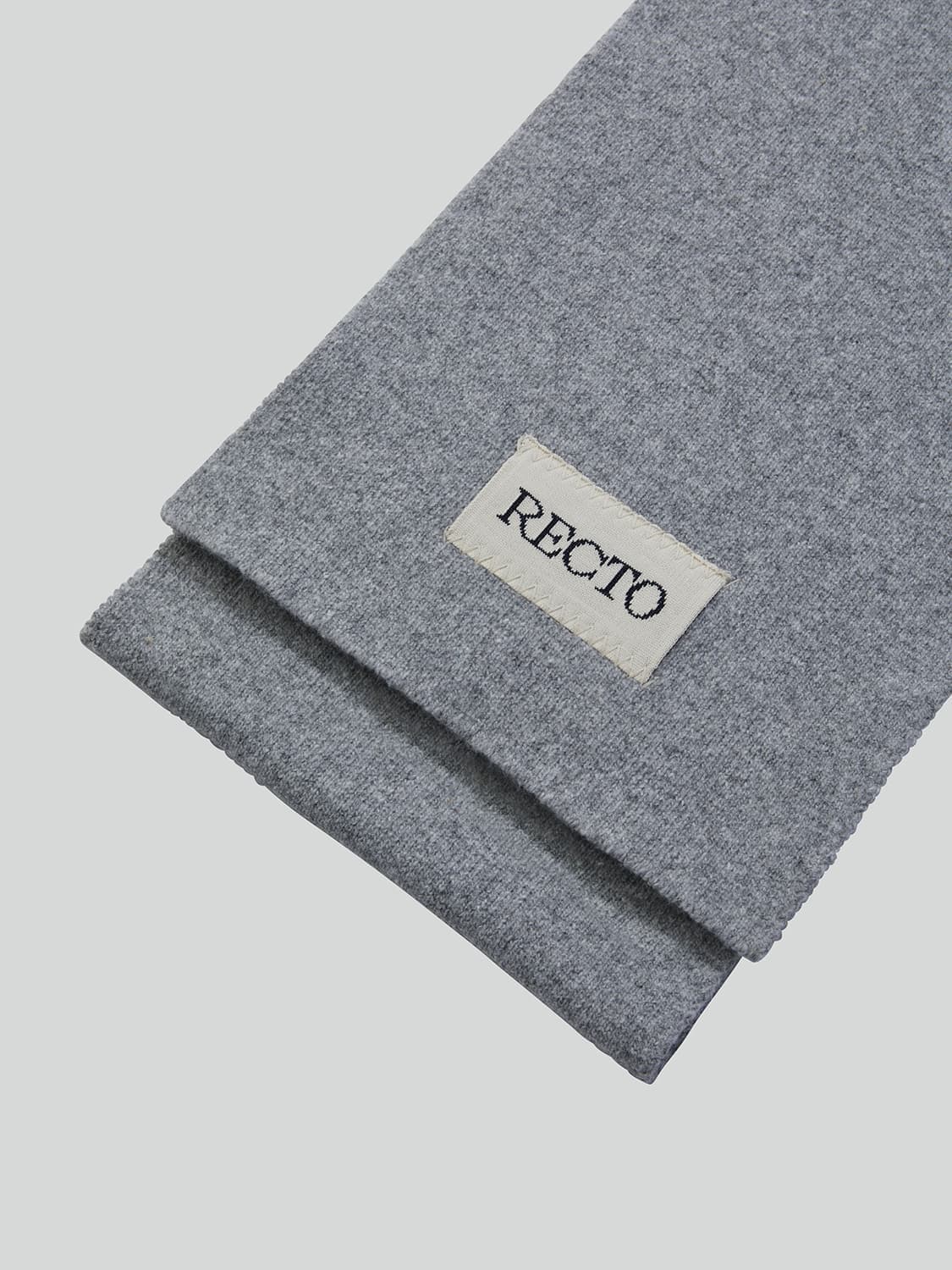 렉토 자카드 로고 컴팩트 머플러 목도리 멜란지 그레이 상품이미지1