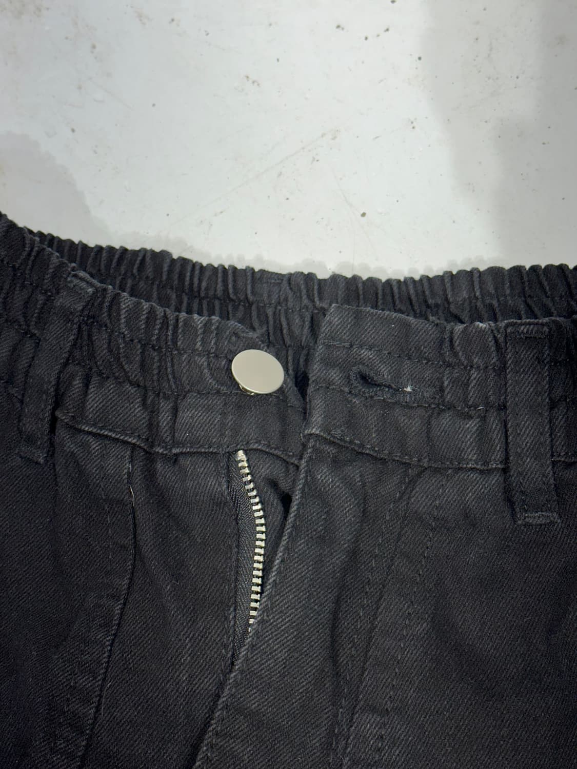 빈티지 흑청 와이드 데님 치마바지 상품이미지6