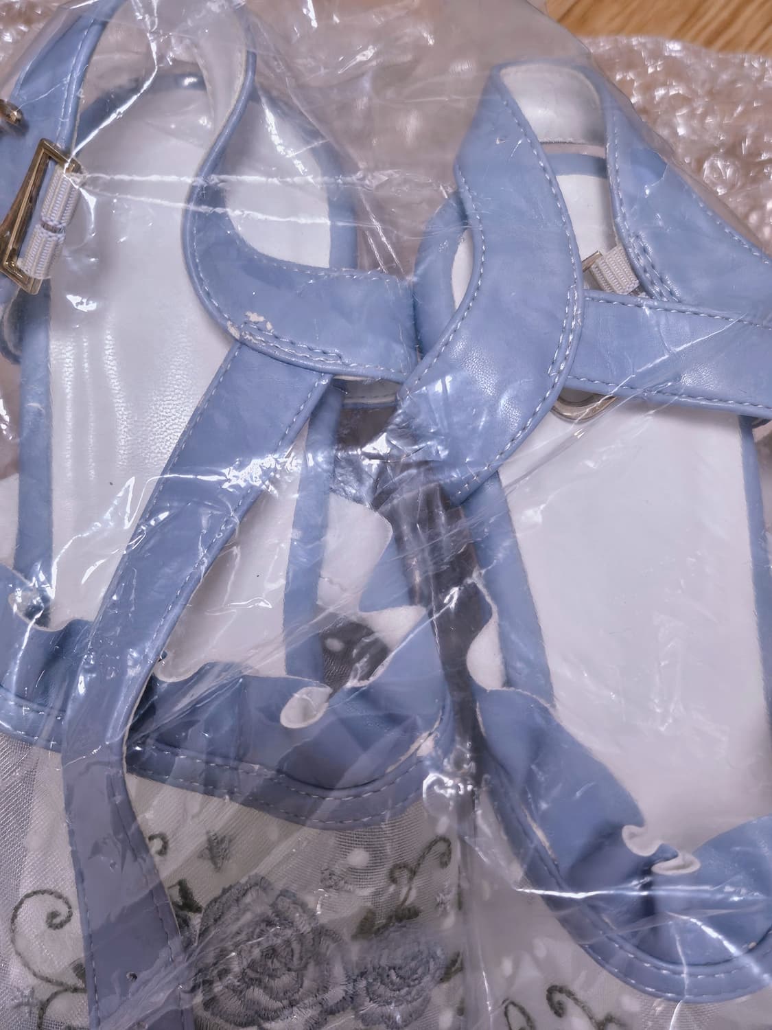 로즈 장미 자수 웨지힐 샌들 구두 상품이미지3