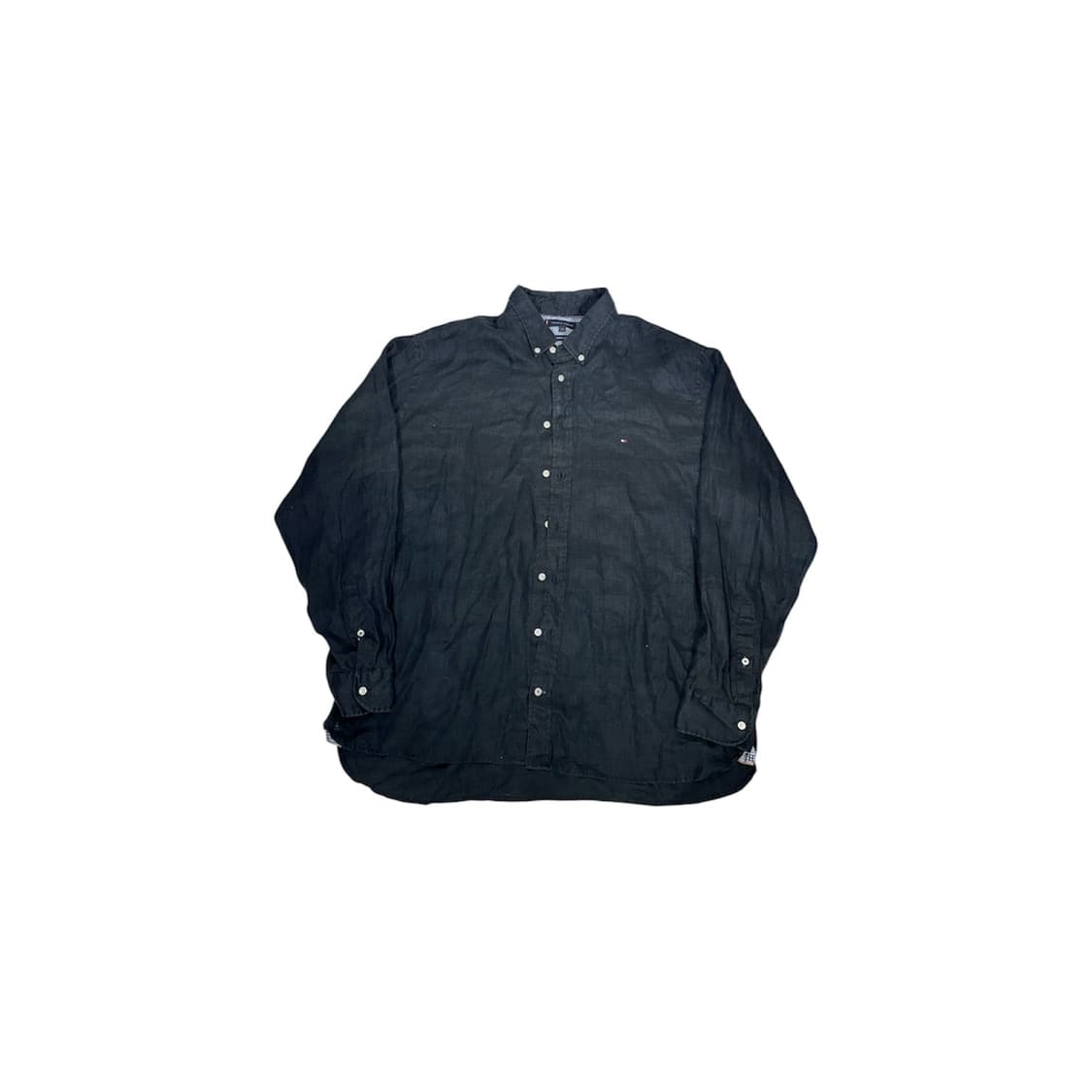 타미 힐피거 블랙 여름 셔츠 린넨 솔리드 셔츠 XXL 상품이미지5