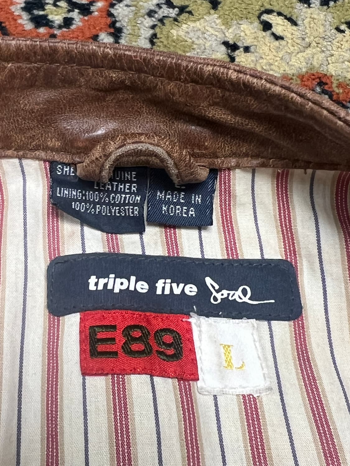 [L] Triple Five 빈티지 리얼레더 싱글 라이더 자켓 상품이미지5