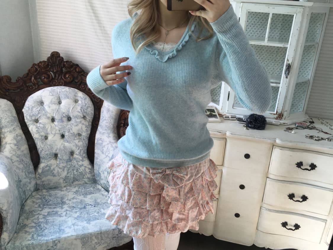 jpn vintage sora frill knit 상품이미지1