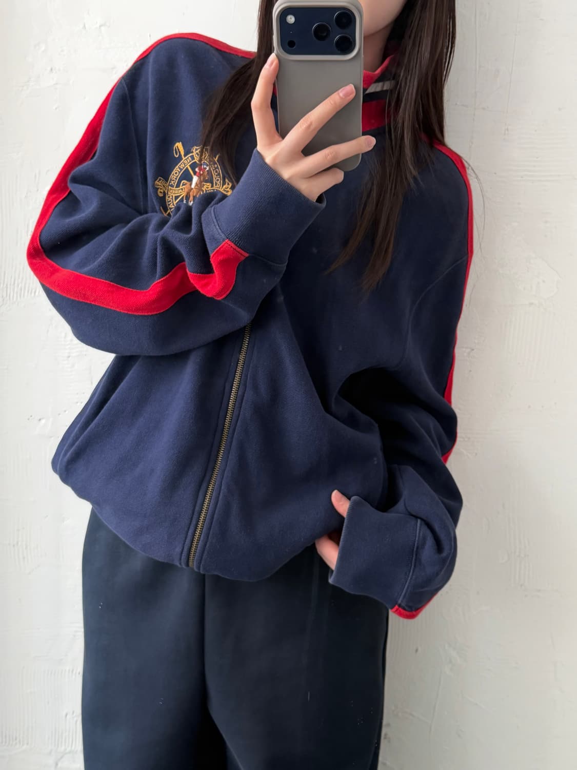 Polo 폴로 랄프로렌 사이드라인 크레스트로고 코튼 집업 상품이미지1