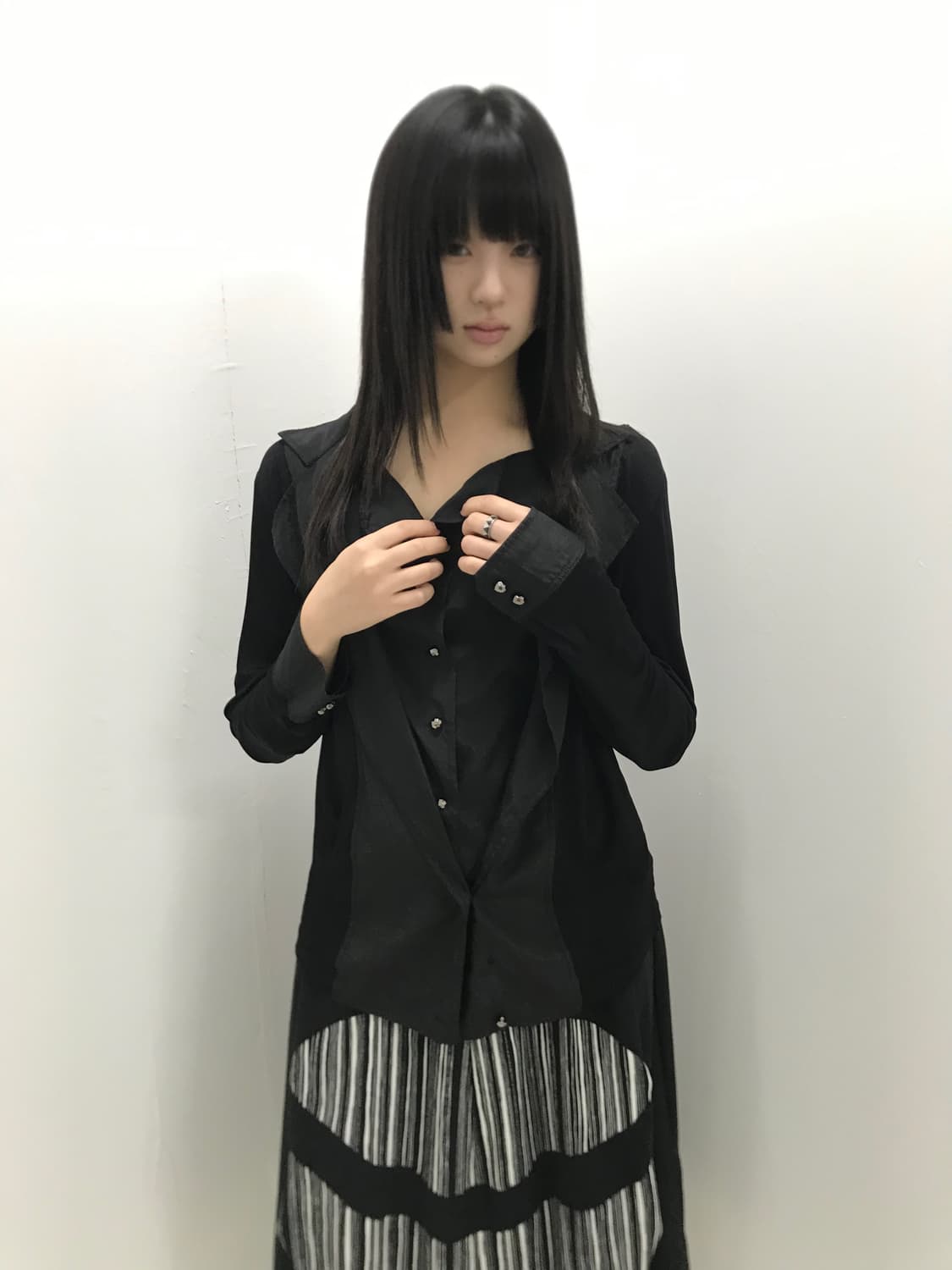 Thin layered jacket stud button blouse 상품이미지1
