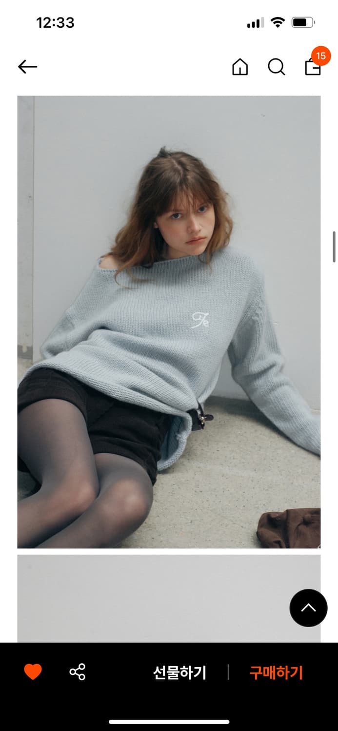 포에토 원숄더 오프숄더 Crumble overfit mohair 니트 상품이미지1