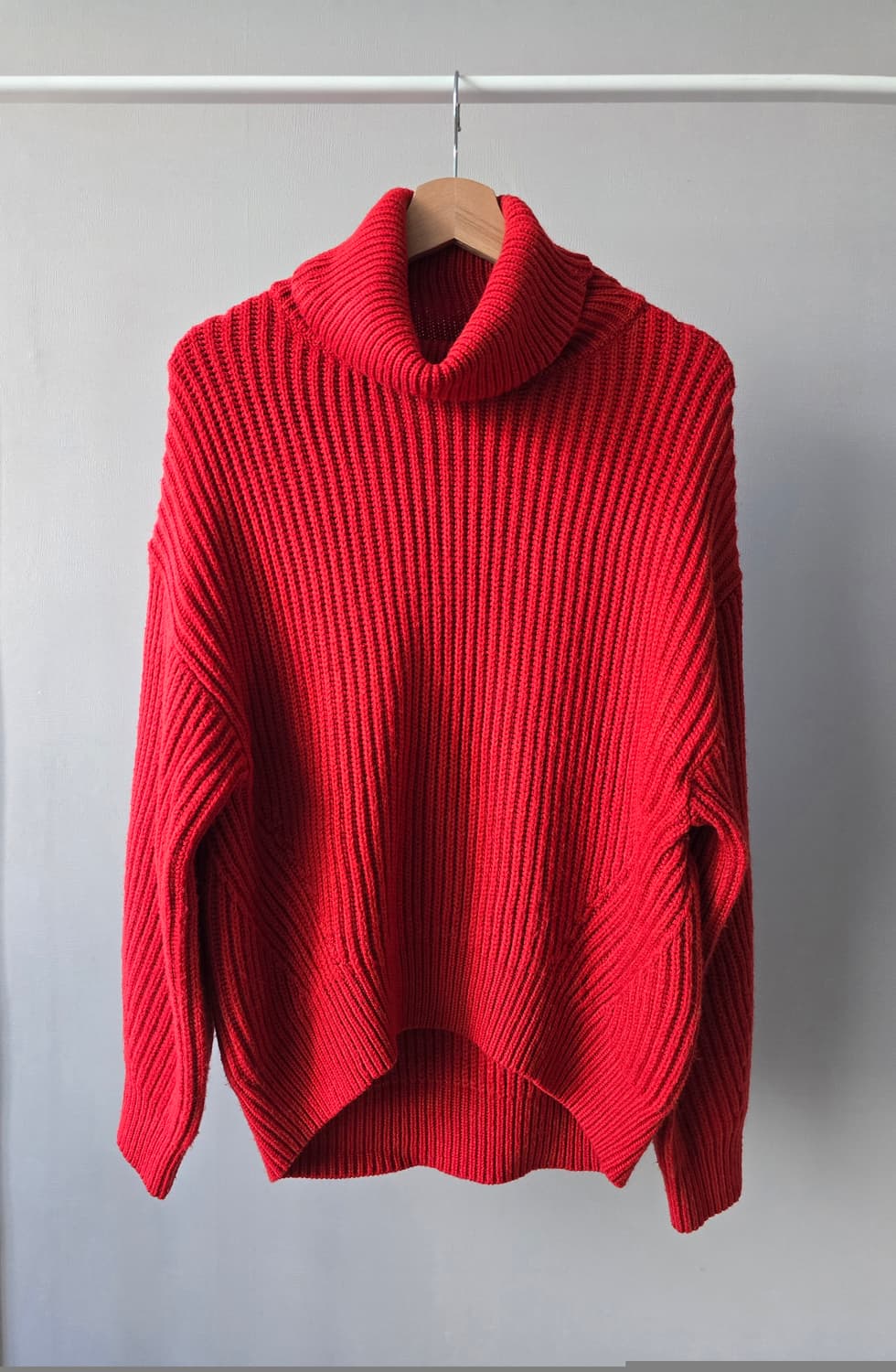 더스티 오렌지 레드 폴라 니트 상품이미지1