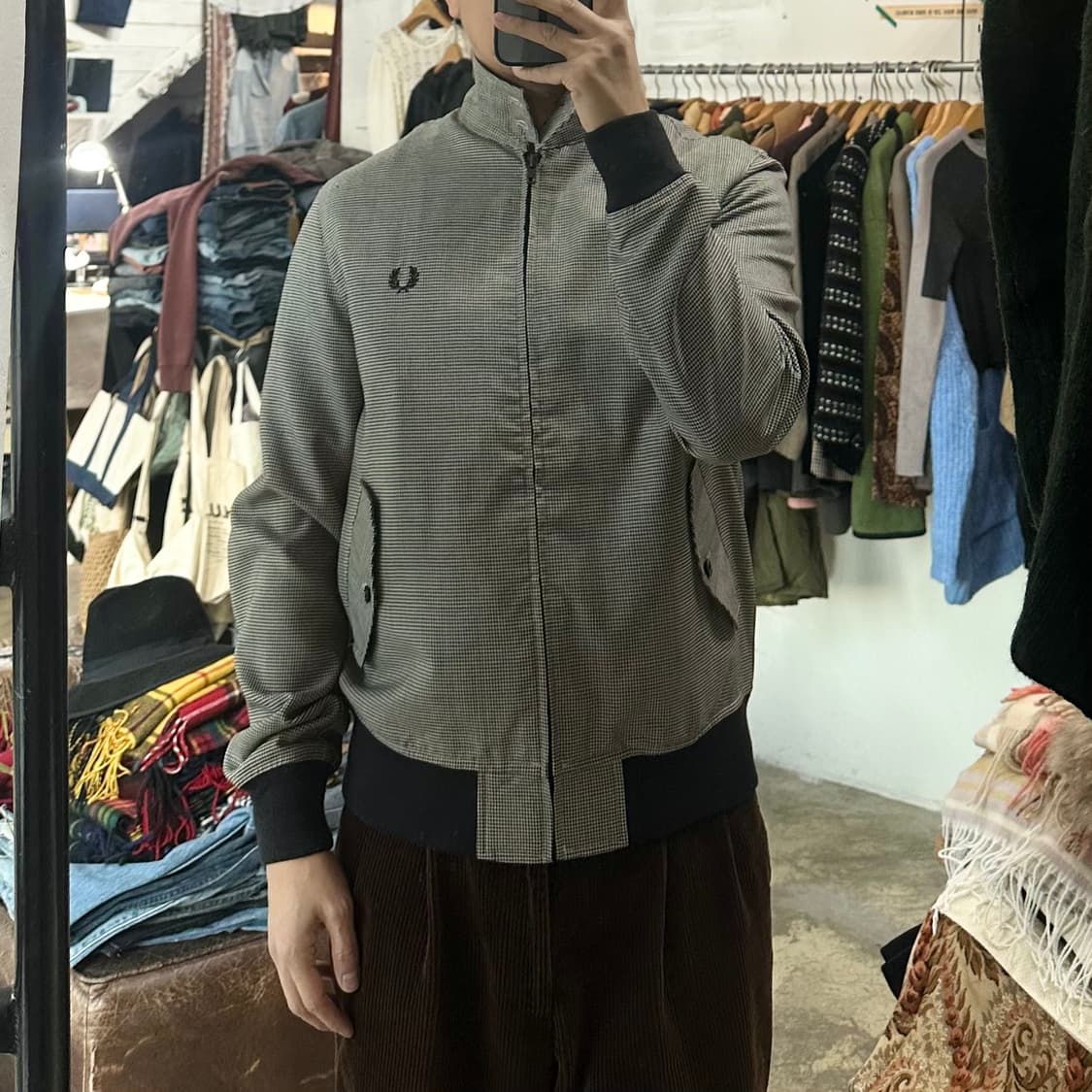 (착용컷) FRED PERRY 하운즈투스 체크 해링턴 자켓 (98) 상품이미지3