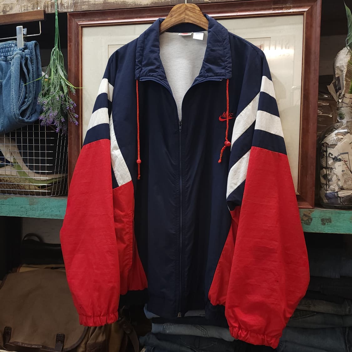 90s  나이키 엠브로이더리 레트로 집업자켓 바람막이 110 상품이미지3