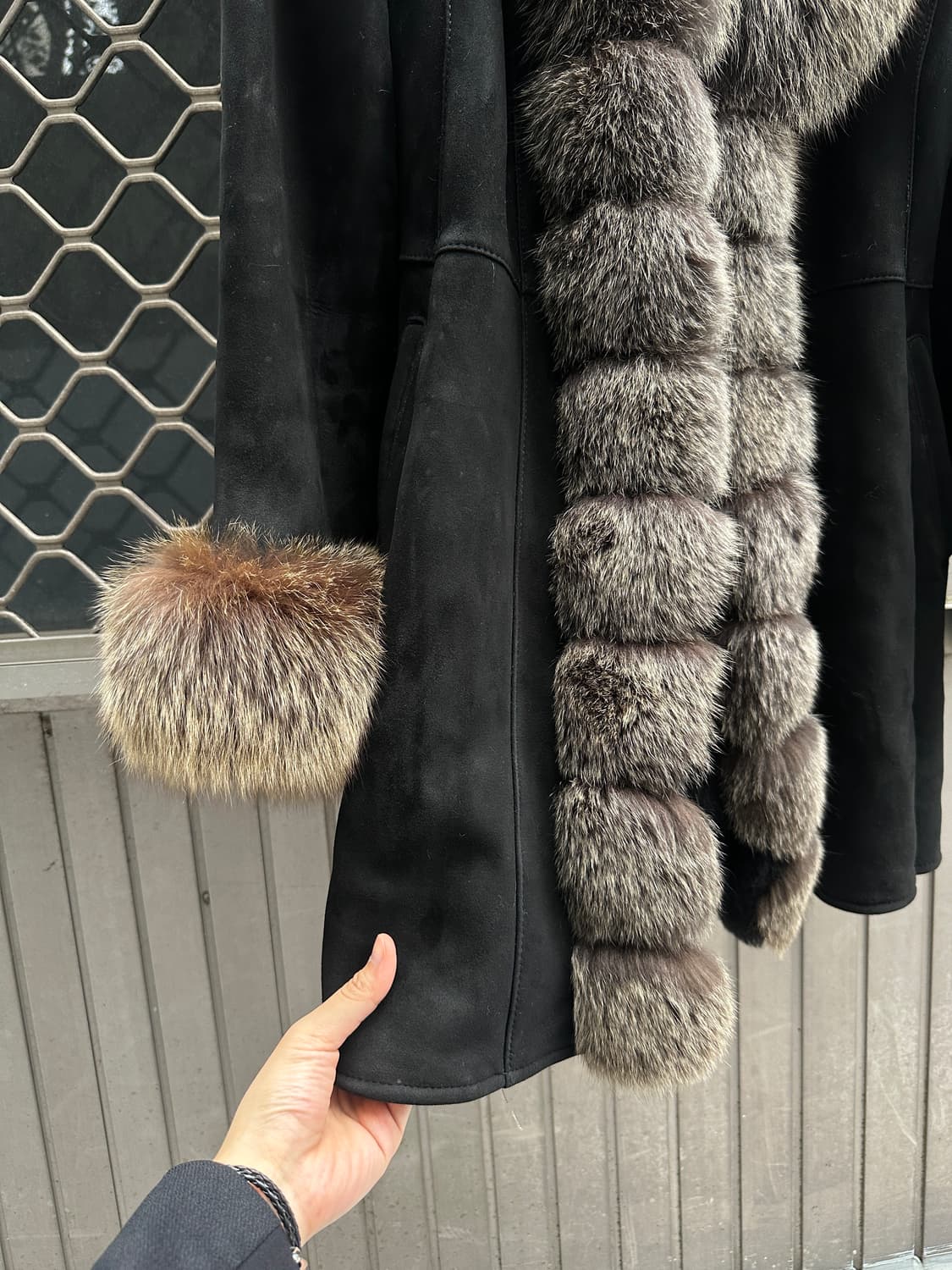 REAL fur trimming lambs leather coat 상품이미지2