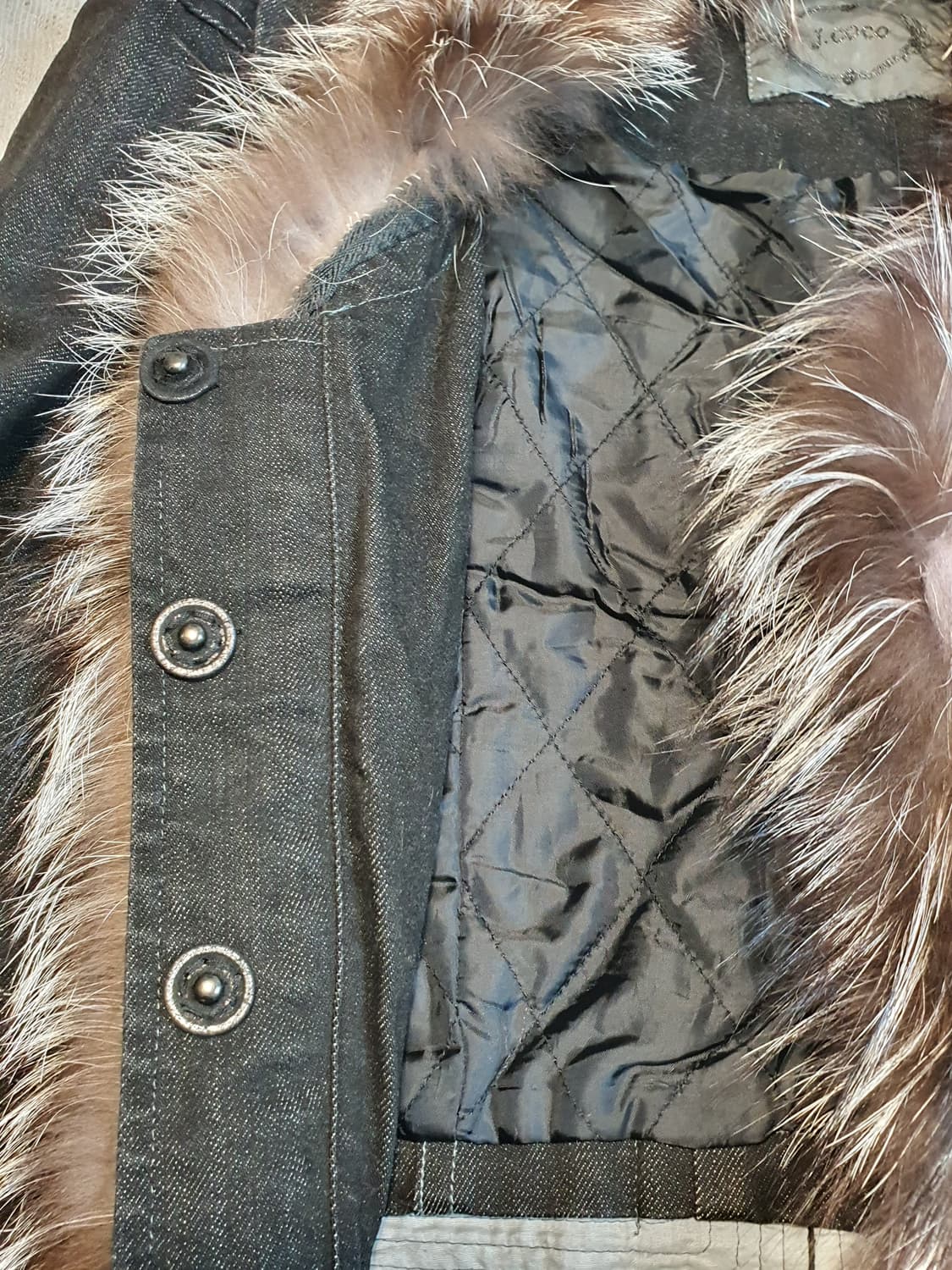 [갸루] 데님 퍼 자켓 조끼 상품이미지3